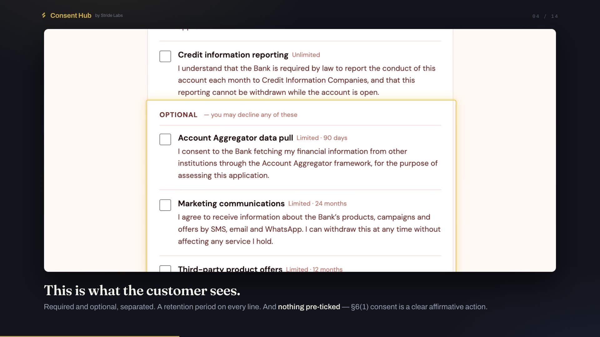 Consent Hub product tour